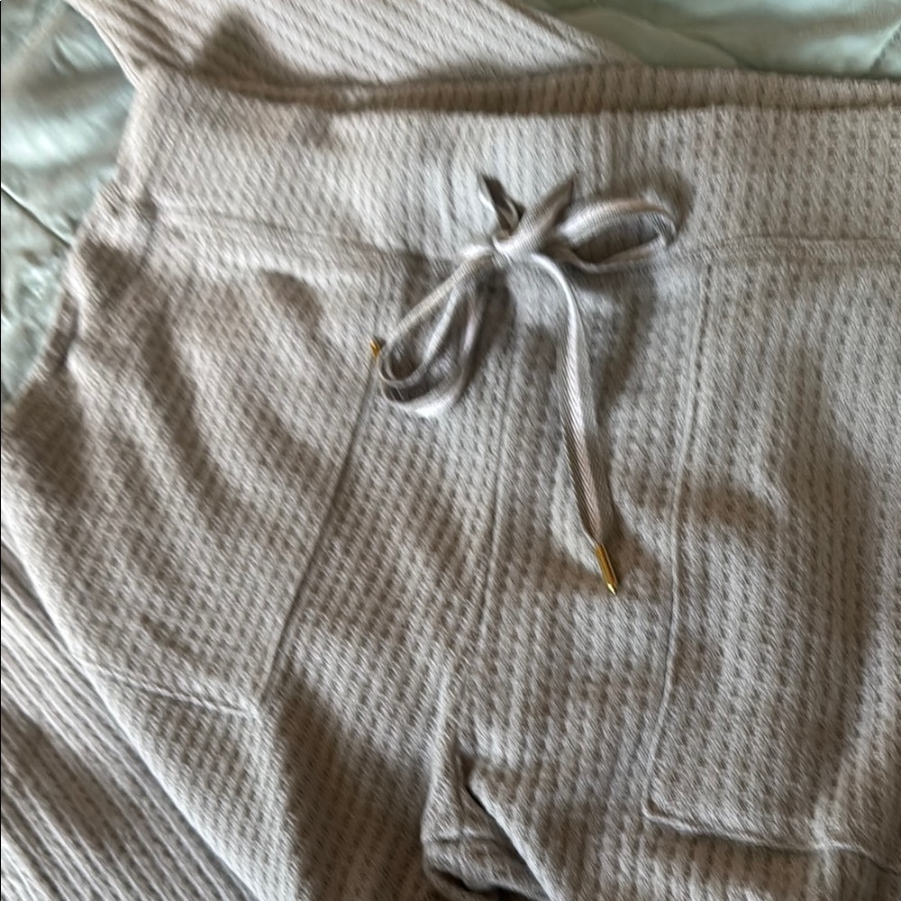 Honeydew Cozy Waffle Knit Lounge Pants in Light Gray - Picture 5 of 5